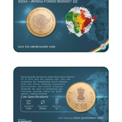 10 Rs (India-Africa Forum Summit III) Commemorative Issue Rare Coin CARD Special Edition SKU: NH10
