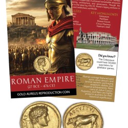ROMAN EMPIRE – Gold Aureus Reproduction Coin with beautiful folder