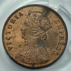 British India One Quarter Anna 1901 Copper Coin UNC