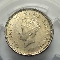 British India George VI 1/4 Rupee 1939 Silver Coin UNC