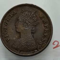 British India Victoria 1/2 Pice 1901 Copper Coin High Grade