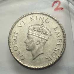 British India George VI 1/4 Rupee 1940 Silver Coin BUNC