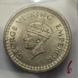British India George VI Half Rupee 1942 Mumbai Mint Silver Coin High Grade