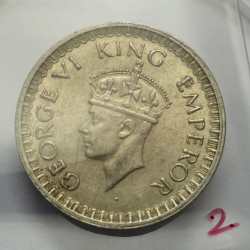 British India George VI Half Rupee 1942 Mumbai Mint Silver Coin High Grade