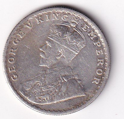 British India 1 Rupee 1916 George V Silver Coin #V-165