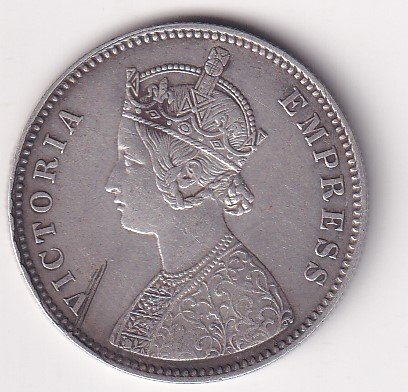 Indian princely states › Alwar 1 Rupee (1877-1882) - Victoria [Mangal Singh] Rare Silver coin #V-227