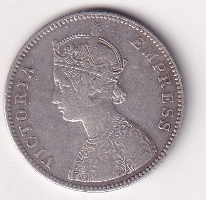Indian princely states › Alwar 1 Rupee (1877-1882) - Victoria [Mangal Singh] Rare Silver coin #V-229