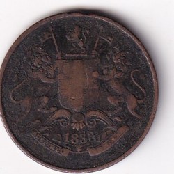 1833 Quarter Anna East India Company Rare Coin #I-115