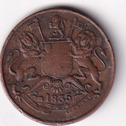 1835 Half Anna East India Company Big Size Coin #I-116