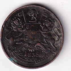 1835 Half Anna East India Company Big Size Coin #I-117