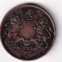 1835 Half Anna East India Company Big Size Coin #I-118