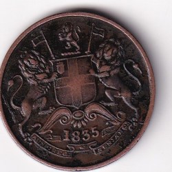 1835 Half Anna East India Company Big Size Coin #I-119