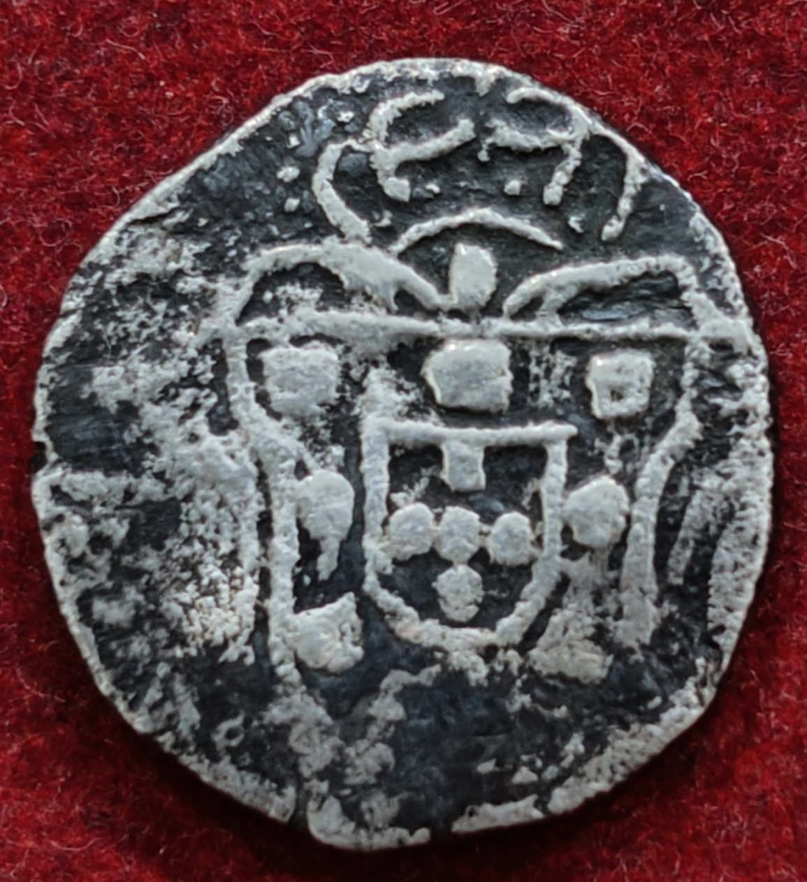 1741 india, Portuguese india 1 Pardau - João V Goa Silver Weight 5.9 gram Extermaly rare coin