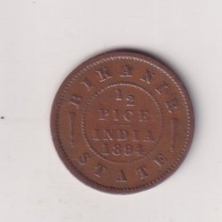 1894 Bikaner Victoria Half PIE Extremeley Rare Coin # 1024