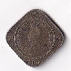 British India Two Anna 1936 Rare Coin #I-151