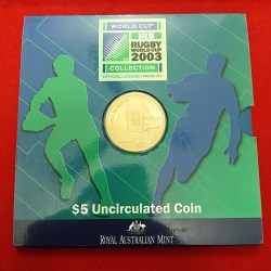 Rare Queen Elizabeth Australia 5 Dollar Rugby World Cup 2003 Year Proof Set Royal Australian Mint