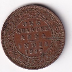 British India ¼ Anna 1897 Victoria High Grade Coin #I-168