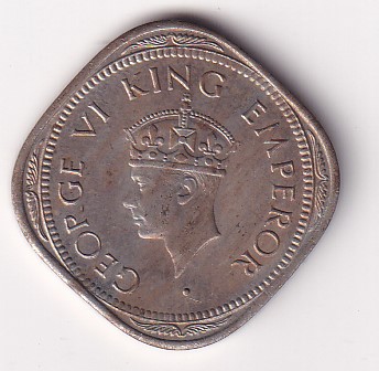 1947 British - India Two Anna (George VI) Almost UNC Condition Rare Coin #I-204