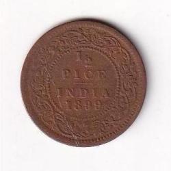 British India ½ Pice 1899 Victoria Rare Coin#I-176