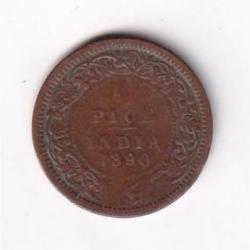 British India ½ Pice 1890 Victoria Rare Coin #I-214