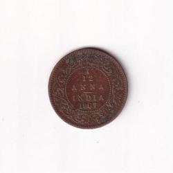 British India 1⁄12 Anna 1907 Edward VII Rare Coin #I-229