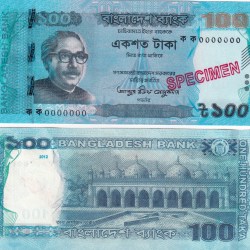 Bangladesh 100 Taka (Specimen 0000000 ) Rare GEM UNC Note