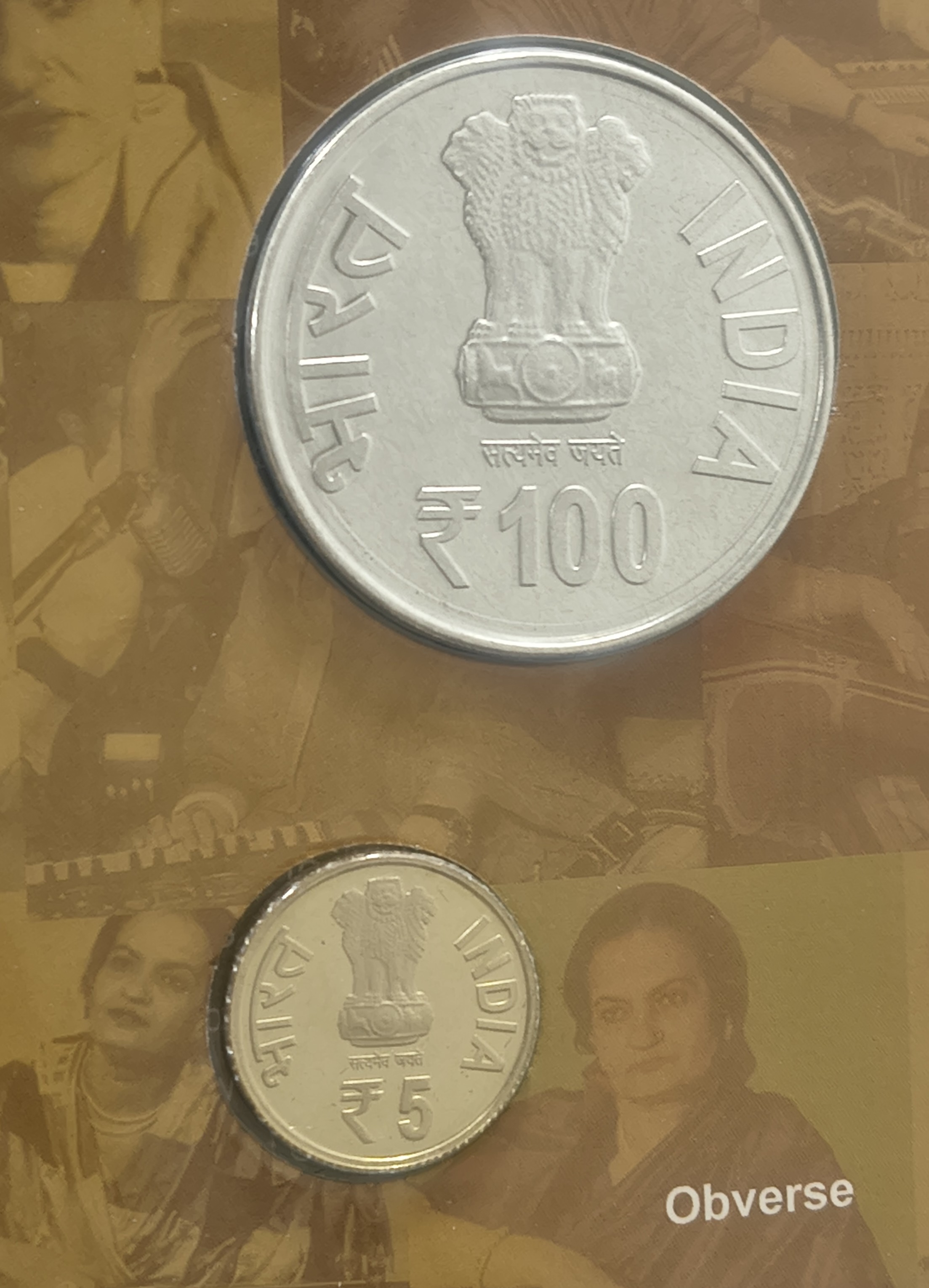 Birth Centenary of Begam Akhtar 1914-2014 Kolkata Mint Rare 2 Coins (( Proof Set ))