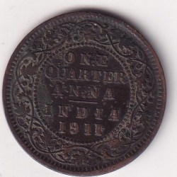 ¼ Anna 1911 Rare Dategeorge Fifth High Graded PIG Coin # I-272