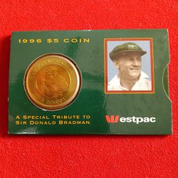 Australian 5 Dollar Sir Donald Bradman World Proof Coin 1996 Year Royal Australian Mint