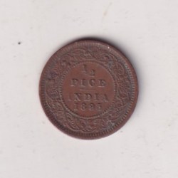 British India ½ Pice (1895) Victoria Rare Coin #I-292