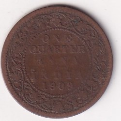 India - British ¼ Anna 1909 - Edward VII Rare Coin #I-298