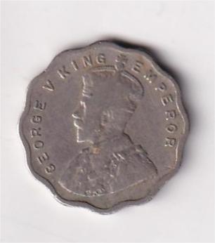 British India 1 Anna (1935) George V Rare Coin #D-51