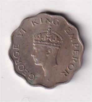 British India 1 Anna (1947) George V Rare Coin #D-52