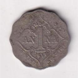 British India 1 Anna (1911) George V Rare Coin #D-55