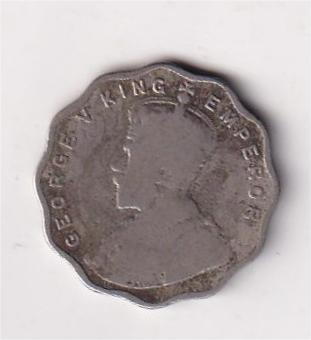 British India 1 Anna (1911) George V Rare Coin #D-55