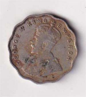 British India 1 Anna (1934) George V Rare Coin #D-57