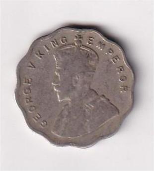 British India 1 Anna (1934) George V Rare Coin #D-59