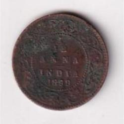 British India 1/12 Anna 1899 Victoria Rare Coin #D-46
