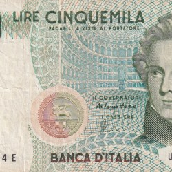 Italy 5000 Lire Bellini Rare Note