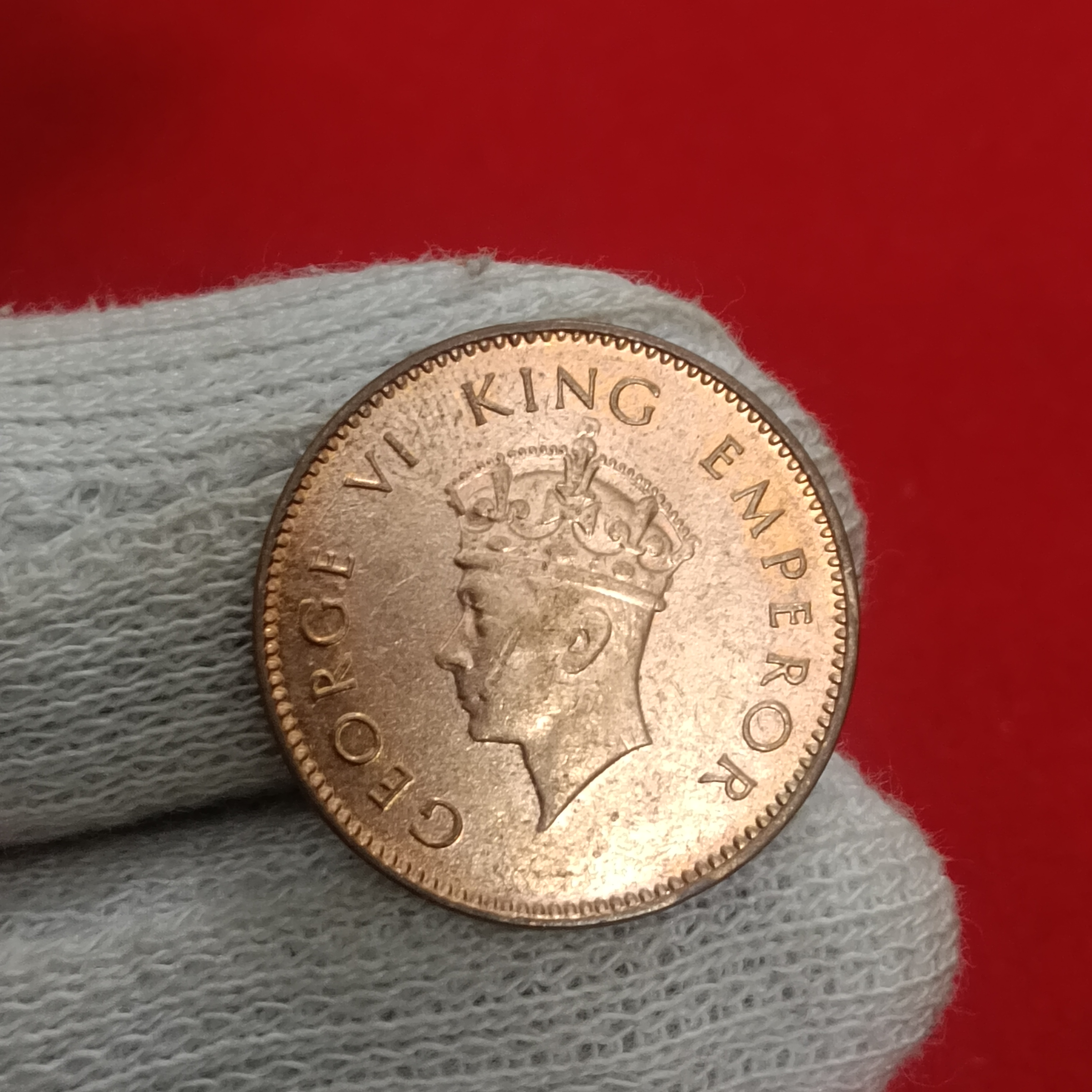 George Vi One Quater Anna 1938 Year Calcutta Mint Unc Condition