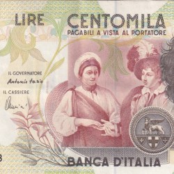Italy 100 000 Lire Caravaggio Rare Note