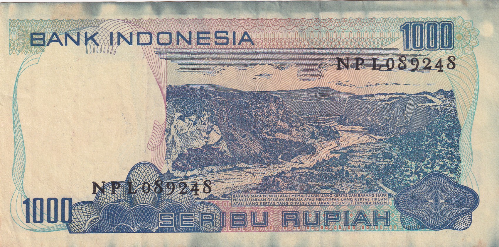 Indonesia 1000 Seribu Rupiah Bank Note