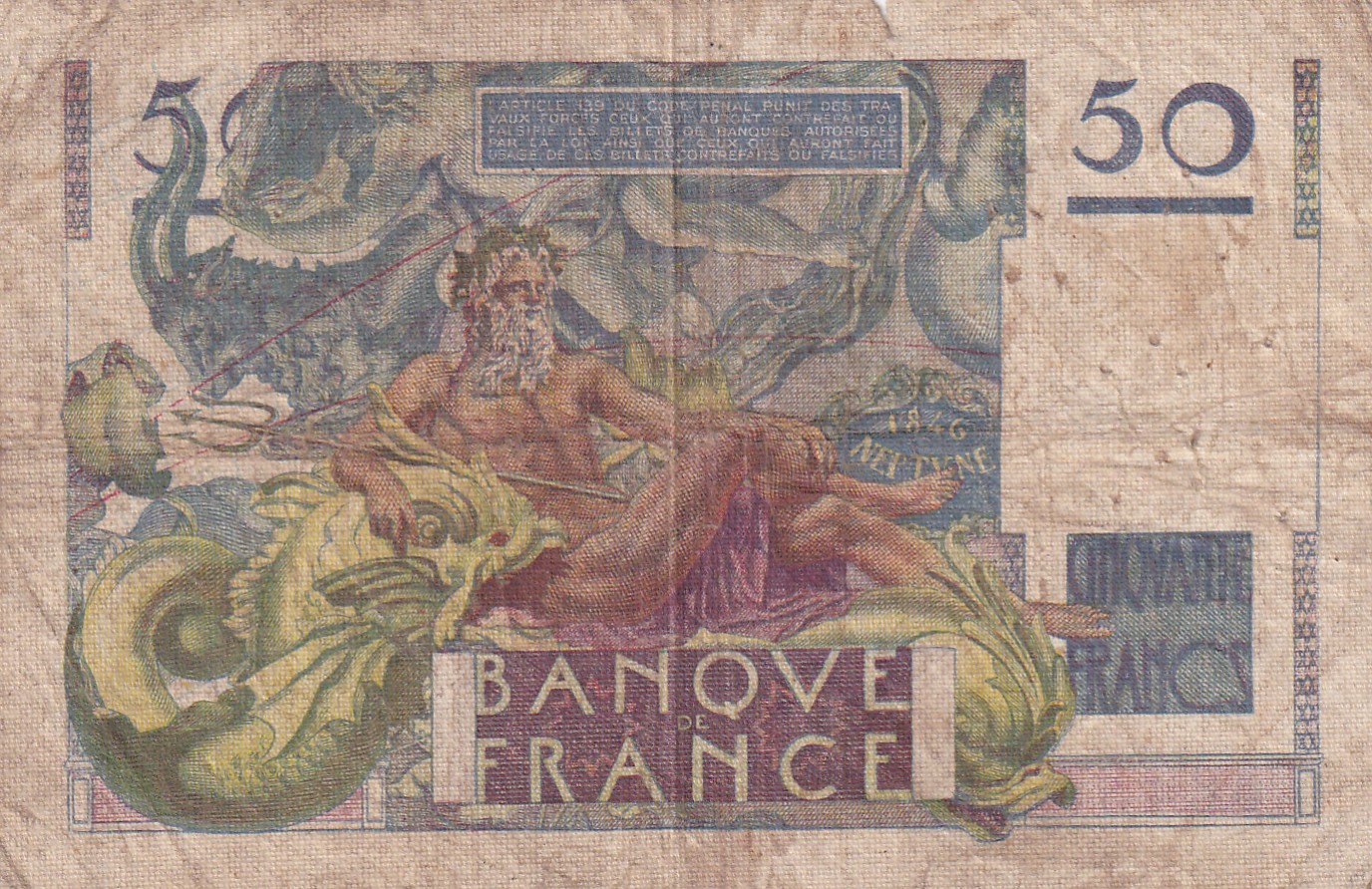 France 50 Francs Bank Note