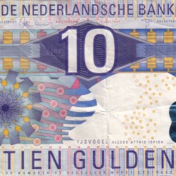 Netherlands 10 Gulden IJsvogel Rare Note