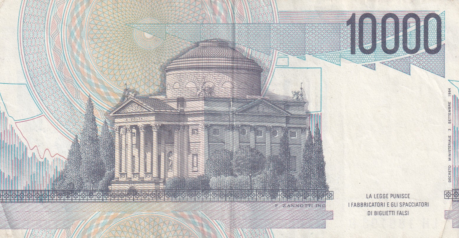 Italy 10 000 Lire Volta Rare Bank Note