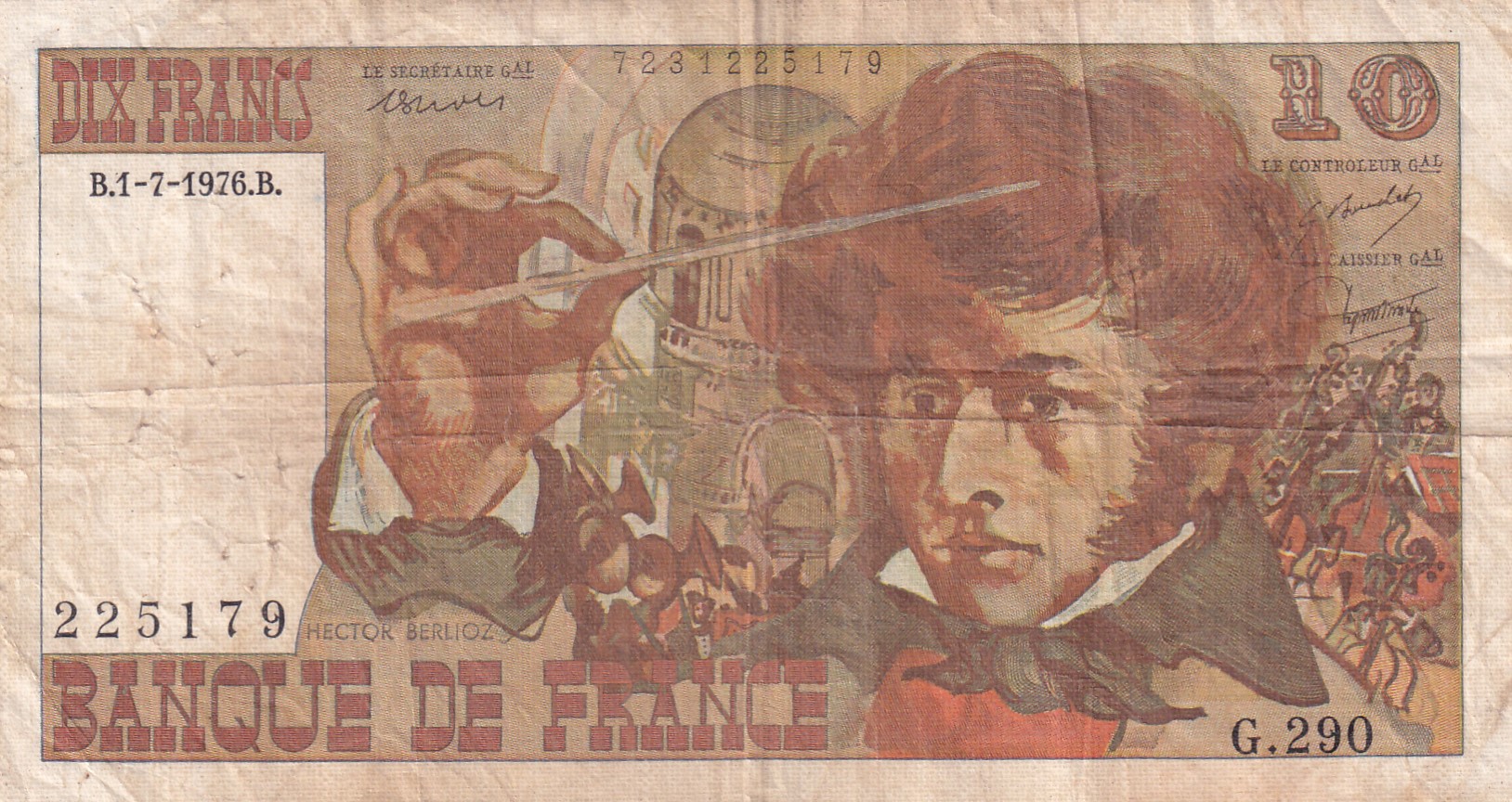 France 10 Francs - Berlioz type 1972 Rare Note