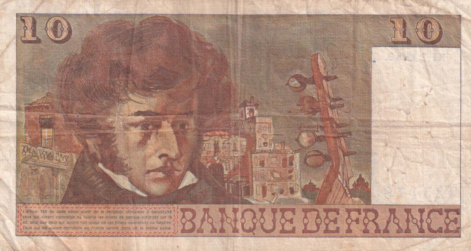 France 10 Francs - Berlioz type 1972 Rare Note