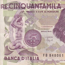 Italy 50 000 Lire (Bernini - 2nd type) Bank Note