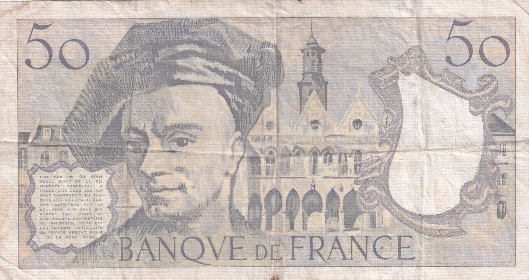France 50 Francs Loest Price Rare Note