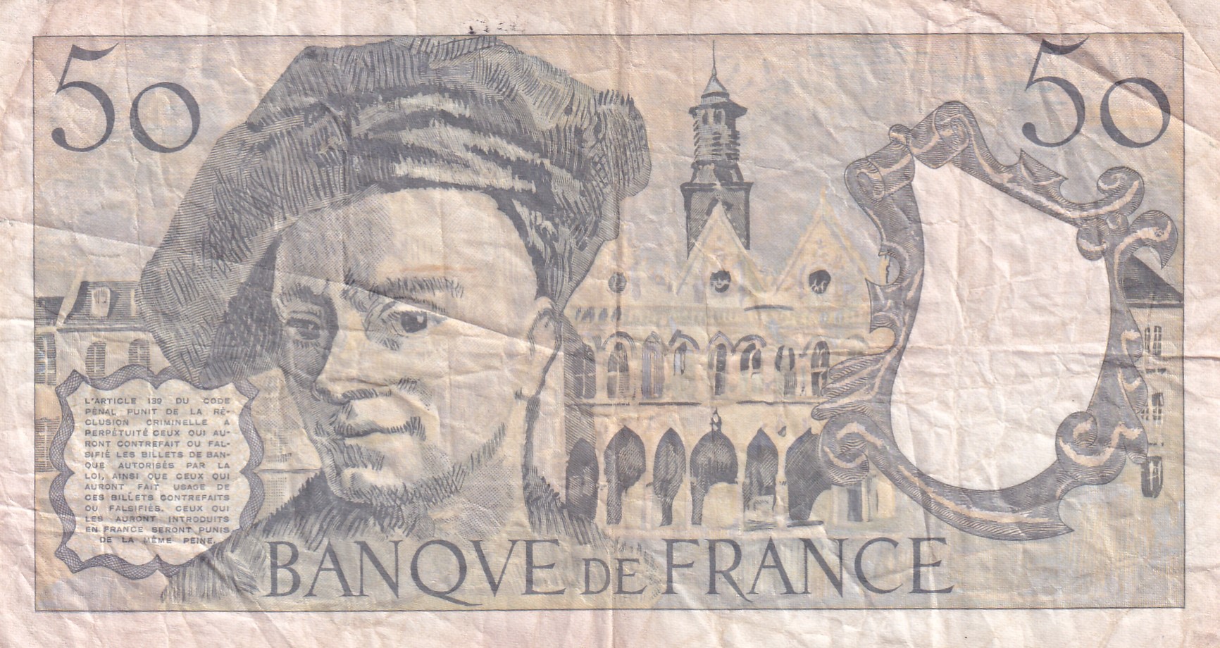 France 50 Francs Loest Price Rare Note